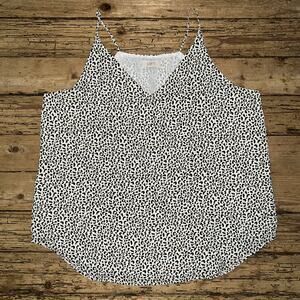 Loft Outlet Women’s L Leopard Print Sleeveless V Neck Tank Top